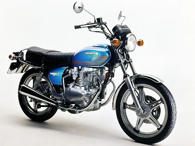 1977年 HAWKⅡ CB400T ブルー(カタログメイン)