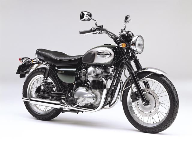2008年 W650 アップハンドル仕様 メタリックダークグリーン×メタリックチタニウム(カタログメイン)