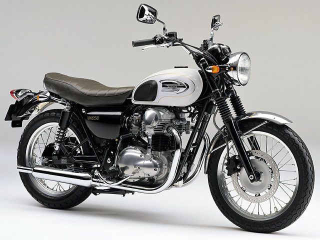 2008年 W650 ファイナルカラー アップハンドル仕様 ポーラホワイト×パールクリスタルホワイト(カタログメイン)