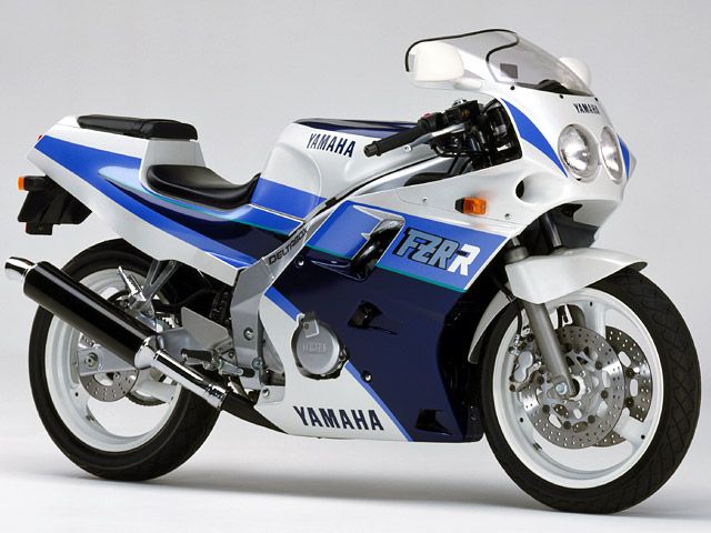 1989年 FZR250R シルキーホワイト×ロイヤルブルーメタリック(カタログメイン)
