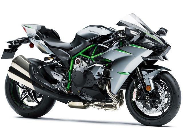 2019年 Ninja H2 Carbon ミラーコートマットスパークブラック×キャンディフラットブレイズドグリーン(カタログメイン)