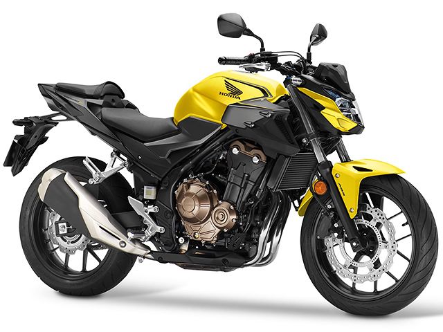 2021年 CB500F Candy Moon Glow Yellow(カタログメイン)