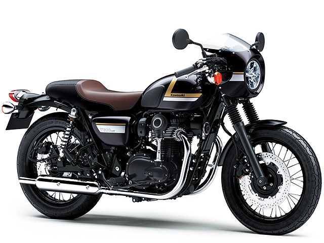 2022年 W800 CAFE メタリックディアブロブラック×メタリックフラットスパークブラック(カタログメイン)