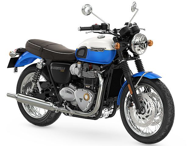 2023年 Bonneville T120 エイゲアンブルー/フュージョンホワイト(カタログメイン)