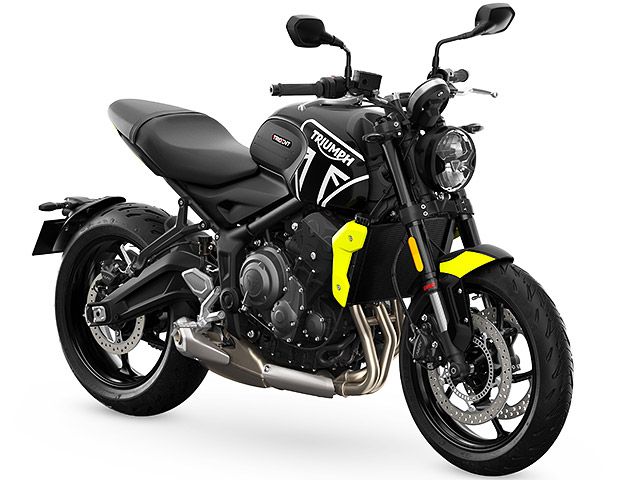 2024年 TRIDENT 660 ジェットブラック&トライアンフレーシングイエロー(カタログメイン)
