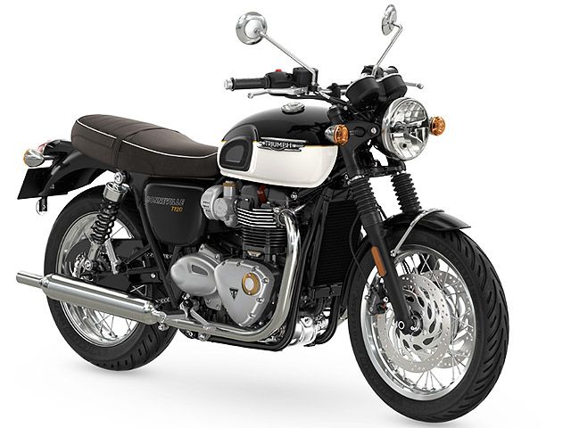 2024年 Bonneville T120 ジェットブラック&フュージョンホワイト(カタログメイン)