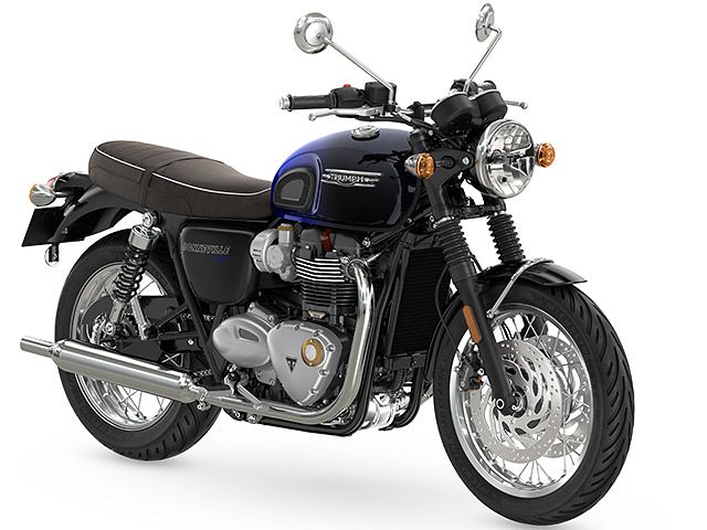 2024年 Bonneville T120 Stealth Edition PHANTOM BLUE / SILVER BLUE(カタログメイン)