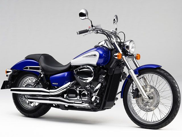 2009年 Shadow Custom 400 キャンディータヒチアンブルー×ロスホワイト（カタログメイン）