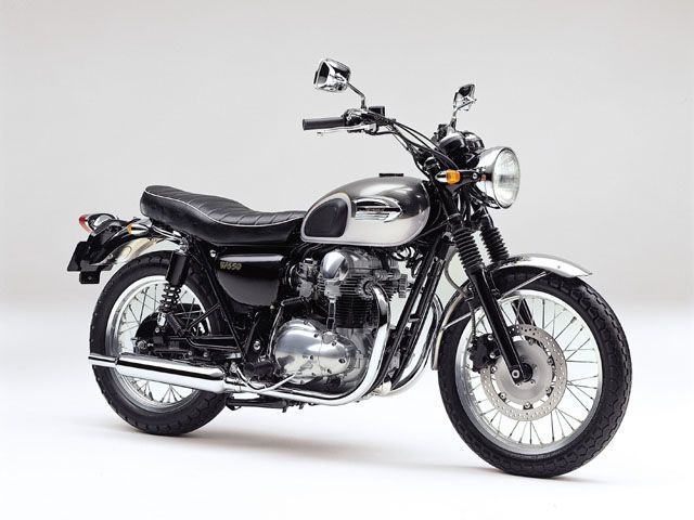 2003年 W650 アップハンドル仕様 メタリッククレモナオリーブ×ギャラクシーシルバータイプ2（カタログメイン）