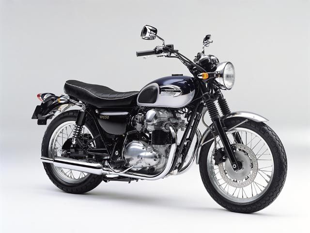 2005年 W650 アップハンドル仕様 メタリックオーシャンブルー（カタログメイン）