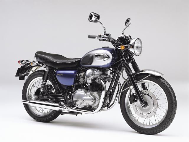 2008年 W650 ローハンドル仕様 ルミナスポラリスブルー×アトミックシルバー（カタログメイン）