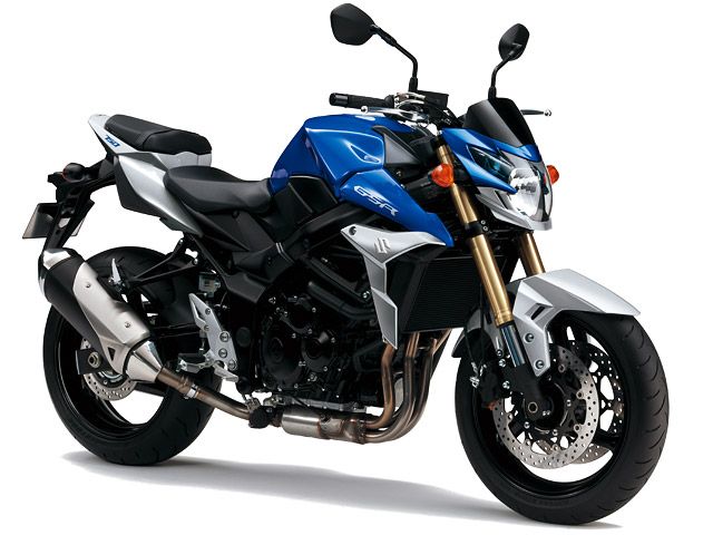 2014年 GSR750 ABS パールビガーブルー/メタリックミスティックシルバー（カタログメイン）