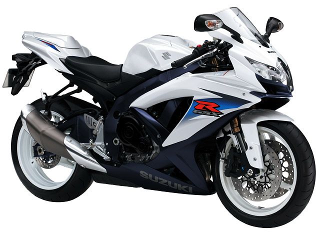 2010年 GSX-R600 グラススプラッシュホワイト/メタリックマットステラブルー（カタログメイン）