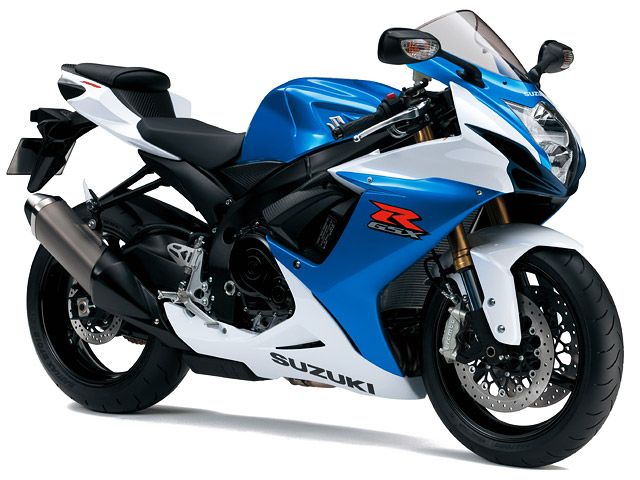 2014年 GSX-R750 メタリックトリトンブルー/パールグレイシャーホワイト（カタログメイン）
