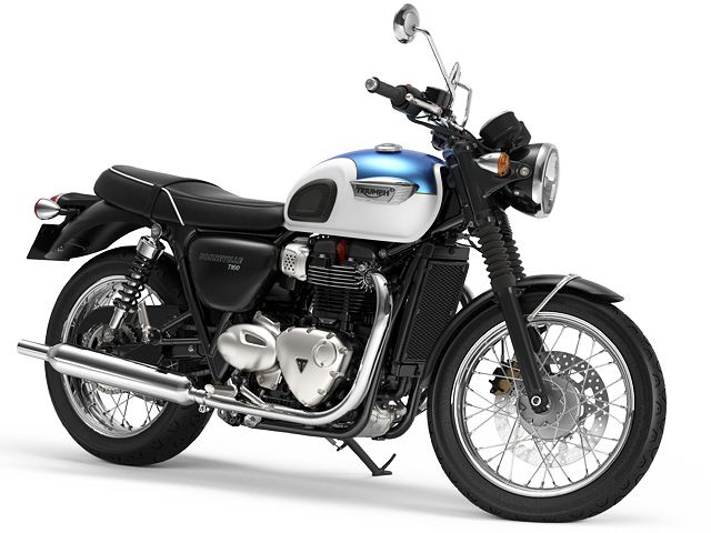2017年 Bonneville T100 フュージョンホワイト×エージャンブルー(カタログメイン)