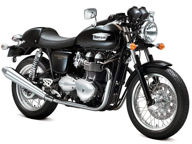 2008年 Thruxton ジェットブラック/ゴールドストライプ（カタログメイン）