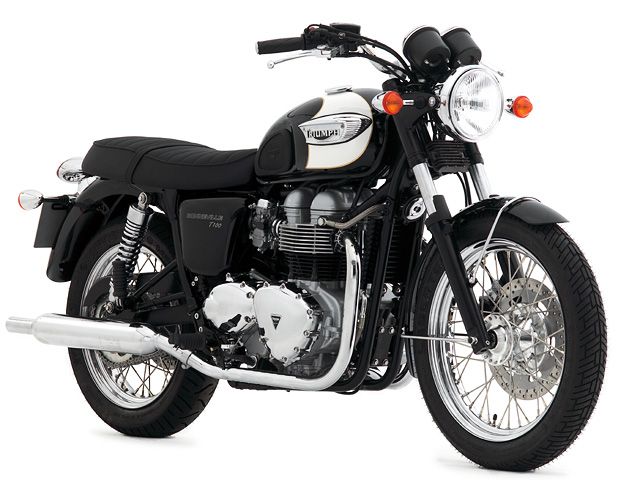 2007年 Bonneville T100 ジェットブラック×ホワイト(カタログメイン)