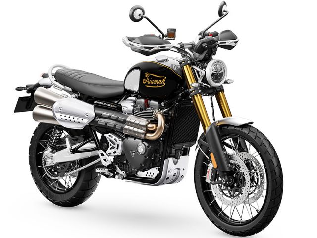 2025年 Scrambler 1200 XE Icon Edition サファイアブラック/アルミニウムシルバー（カタログメイン）