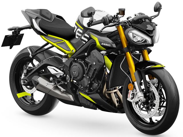 2026年 Street Triple765 Moto2(TM) Edition Mineral Grey / Crystal White（カタログメイン）