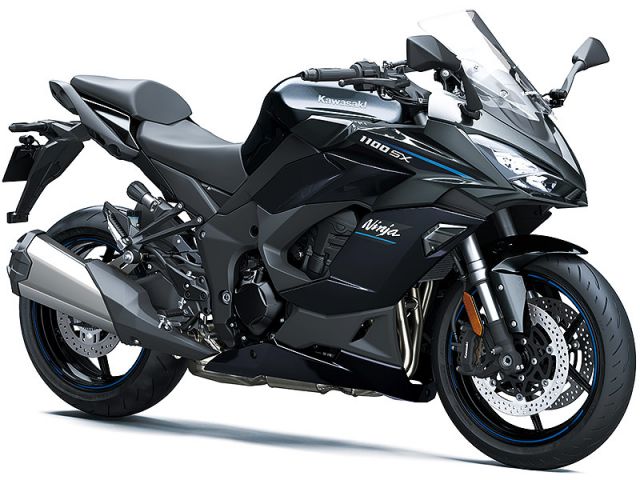 2027年 Ninja 1100SX メタリックカーボングレー×メタリックディアブロブラック（カタログメイン）